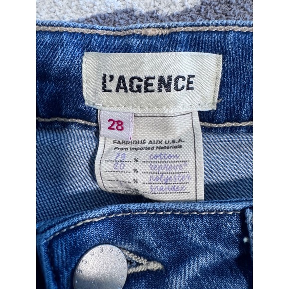 L'Angence Women's Ruth Classic Stretch Straight-leg Jean In Cambridge Size 28 - Picture 5 of 6